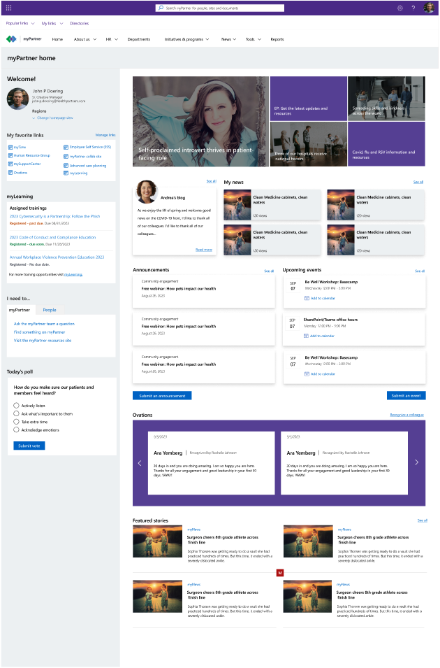 Home page mockup