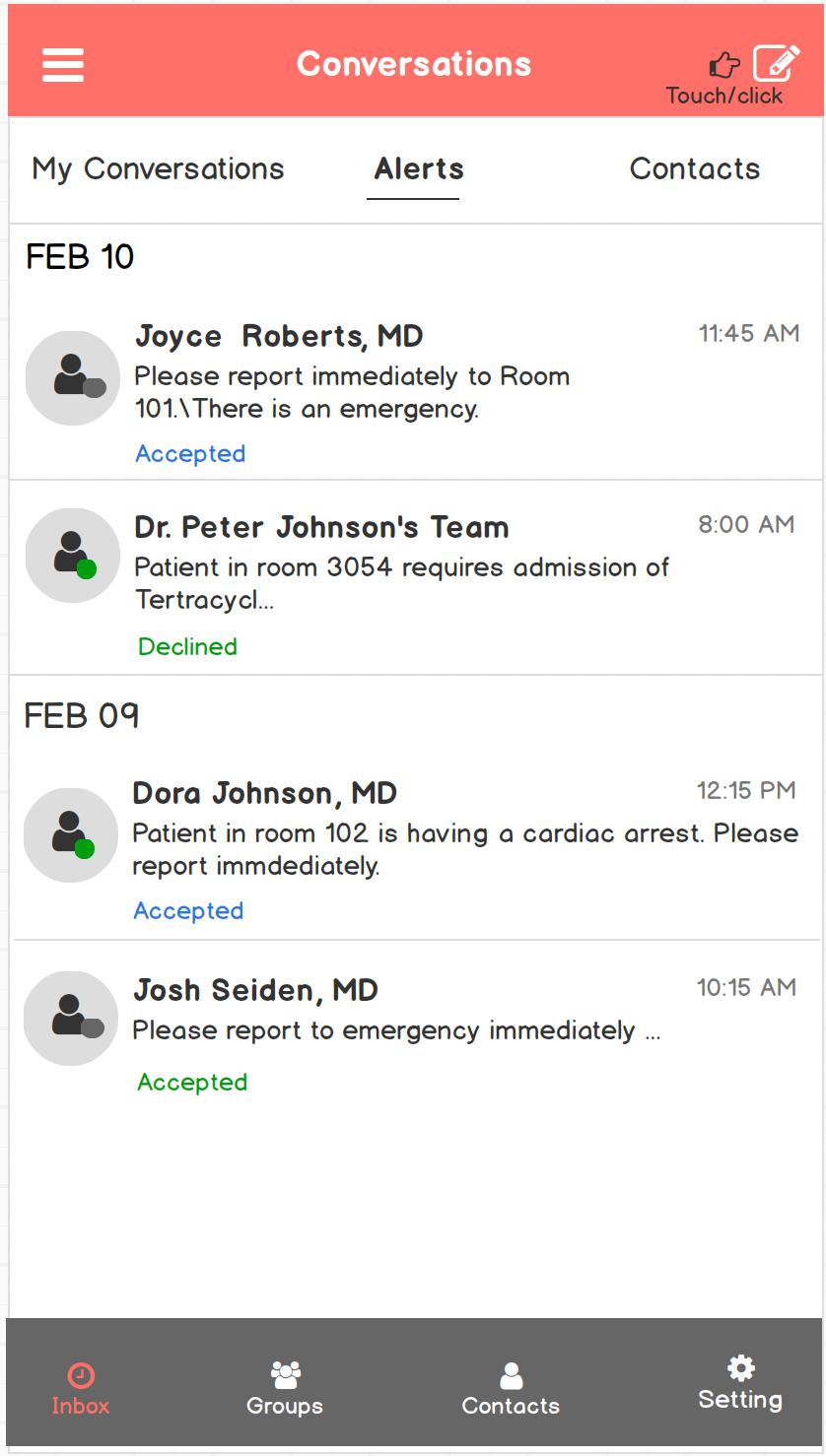 Spok mobile alerts menu